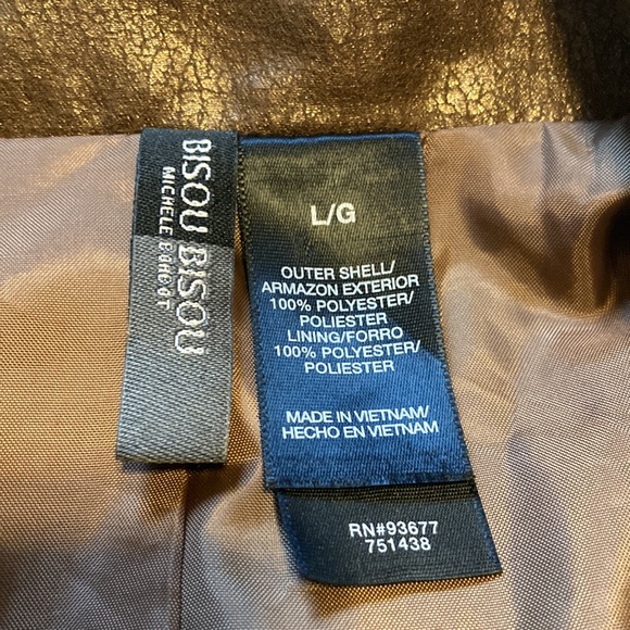 Bisou Bisou sheen look Moto jacket size L but runs small - Picture 6 of 12